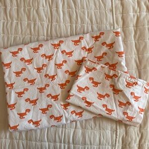 Dino Print Toddler Flat Sheet & Pillowcase